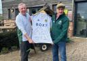 1.	Chris Mitchell from Lavender Fields Care Village and Karl Avison with the signed Leeds United shirt Chris Mitchell and Karl Avison