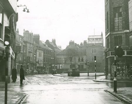Kings Square, York. Note the building with the sign that says LAMB.