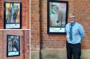 Station manager Richard Isaac with some of the new artworks now hanging at Beverley Station
