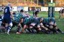 Pontefract RUFC and York RUFC scrum in the visitors' heavy win to make top spot their own. (Photo: Rob Long)