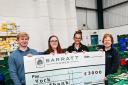 Local housebuilder donates £3,000 to York Foodbank. Adam Raffell, Lauren Grant, Danielle Tupman, Maxine Taylor.