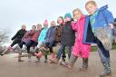 Pupils at Wheldrake with Thorganby Primary School are walking two miles in their wellies to raise money for the flood appeal after family and friends were affected. Picture Frank Dwyer