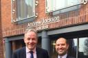 pictured (l-r): Adam Sinclair with Mark Pearson-Kendall, managing partner at law firm Andrew Jackson