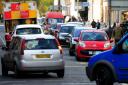Traffic at a standstill in Bootham, York, yesterday