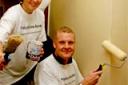 Volunteers from the Yorkshire Bank Financial Solutions Centre redecorate rooms at the Grove House elderly people's home. From left, Jo Baxter, Linda Lucas and Paul Stephenson