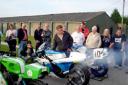 Mick Grant entertains fans at the Yorkshire Air Museum, Elvington, with his bike collection