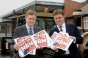 York’s two MPs, Hugh Bayley, left, and Julian Sturdy, receive The Press’s petition at the National Railway Museum