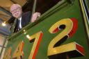 Andrew Scott on the footplate of the Flying Scotsman during his time in charge of the NRM