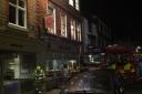 Fire crews at the Brigantes after the fire is extinguished