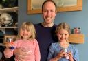 Will Hogge with daughters Ellaria and Emeline