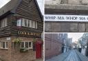 Some of the rude place names in York - Cock and Bottle pub, Whip-Ma-Whop-Ma-Gate and Grape Lane