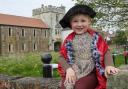 Three-year-old Teddy Lunn as King Henry VIII outside Cawood Castle. Pic mike cowling