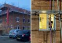 Joshua Millsom has raised concern over the work which saw scaffolding installed around a halls of residence