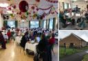 Left: Wigginton Recreation Hall's Wednesday Club prepare for their Christmas party. Top right: The hall's  ukulele group in action. Bottom right: the refurbished hall