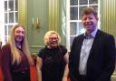 Prof Bob Doherty (right) with Fairtrade campaigners Sarah Hazlehurst and Joanna Pollard of the Fair Trade Foundation.