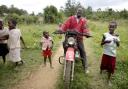 Rogers Ochieng Otieno on his motorbike.  All pictures: Tom Pilston
