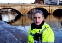 Zoe Billings, who has written a poem for the Think, Don’t Swim campaign, on the banks of the River Ouse in York