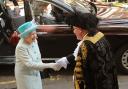 The Queen arrives at the Mansion House and is greeted by the Lord Mayor of York, Coun David Horton