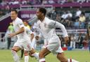 Joleon Lescott (centre) scored England's opener before France equalised as they shared a 1-1 draw