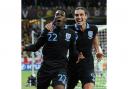 Danny Welbeck (left) scored the vital goal as England won a thriller in Kiev