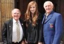 Three of the Olympic torch bearers who attended a press conference at the Guildhall, from left, Clive Warley,Jessica Hoggarth-Hall and Stan Wild