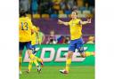 Goals from Zlatan Ibrahimovic (right) and Sebastian Larsson were not enough for Sweden