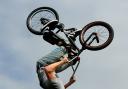 Tom Neal shows off his BMX skills at the Festival Of Cycling in Rowntree Park, York