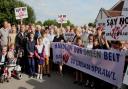 Earswick residents pictured in July, protesting about housing plans in their area