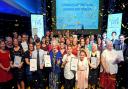 PROUD: Finalists on stage at the end of the 2014 York Community Pride Awards at York Racecourse
