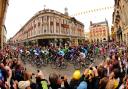 Riders race through the centre of York during last year’s Tour de France Grand Depart
