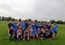 Knights players mingle with lads from New Earswick All Blacks under-14s