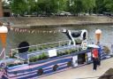 The Full Moo ice cream barge, by Museum Gardens