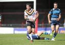 York City Knights full-back Ash Robson races clear during the win over Coventry Bears at Bootham Crescent. Picture: Gordon Clayton