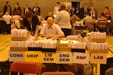 The Selby and Ainsty election count at the Abbey Leisure centre