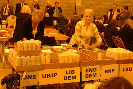 The Selby and Ainsty  election count at the Abbey Leisure centre