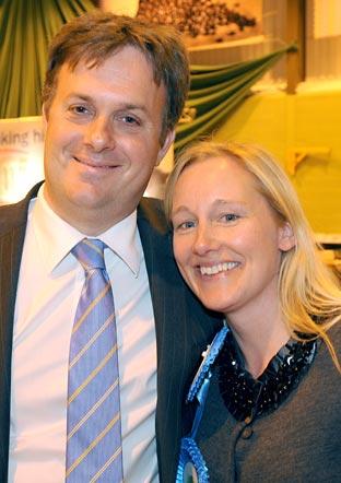 York Outer's winning Conservative candidate Julian Sturdy and his wife Victoria