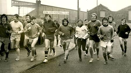 08/02/72: York City players set out for a cross country run with international miler Walter Wilkinson (centre white shirt).