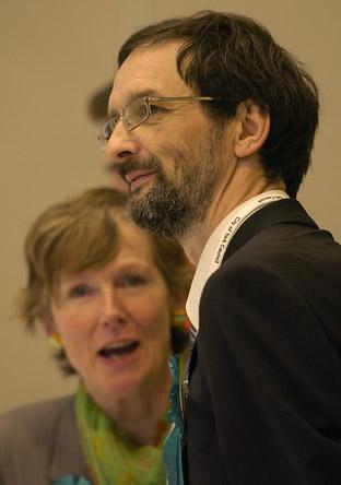 Green group leader Andy D'Agorne during the City of York Council election count 