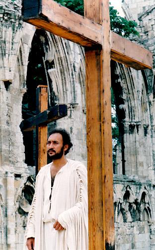1988 York Mystery Plays, the last time they were staged in the atmospheric ruins of St Mary’s Abbey, with Victor Banerjee as Jesus
