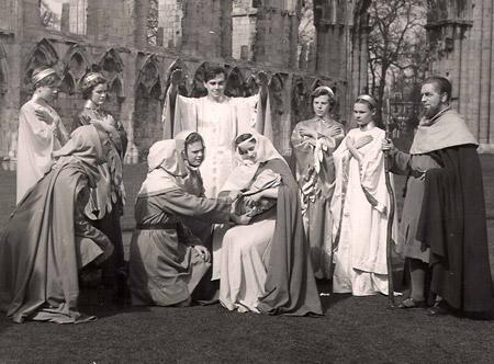 Dame Judi Dench, second right, plays an angel in the York Mystery Plays in 1951
