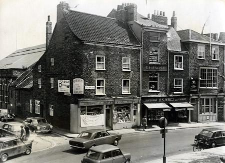 Colliergate in July 1969. York City Council were to be asked by a developer in that month to widen St Andrewgate.