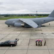 Lance Bombardier Matthew Hatton's body is returned to British soil at RAF Lyneham today.