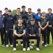 The York CC team with the Dan Woods Memorial T20 trophy. Picture: Ian Parker