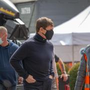 Tom Cruise was spotted walking to the film set at Levisham Station Picture: Sharon Marwood