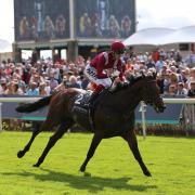 Mishriff and David Egan complete an impressive victory in the Juddmonte International Stakes on day one of the Welcome to Yorkshire Ebor Festival 2021 at York. Picture: Nigel French/PA Wire