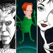 Simon Cooper's portraits of, from left, Tom Waits, David Bowie and Kate Bush