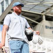 Yorkshire batter Jonny Bairstow warms up for England at the Ageas Bowl. Picture: Kieran Cleeves/PA Wire