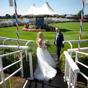 York wedding - Laura and John Andrews tie the knot in the Parade Ring at York Racecourse