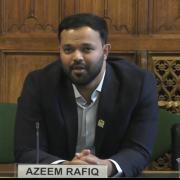 Former Yorkshire bowler Azeem Rafiq in front of the Digital, Culture, Media and Sport Committee at the House of Commons. Picture: House of Commons/PA Wire