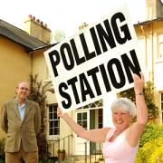Janet Waggott, chief executive and returning officer for Ryedale District Council and owner Peter Pace outside the Old Rectory in Scrayingham, which will be a polling station in the elections